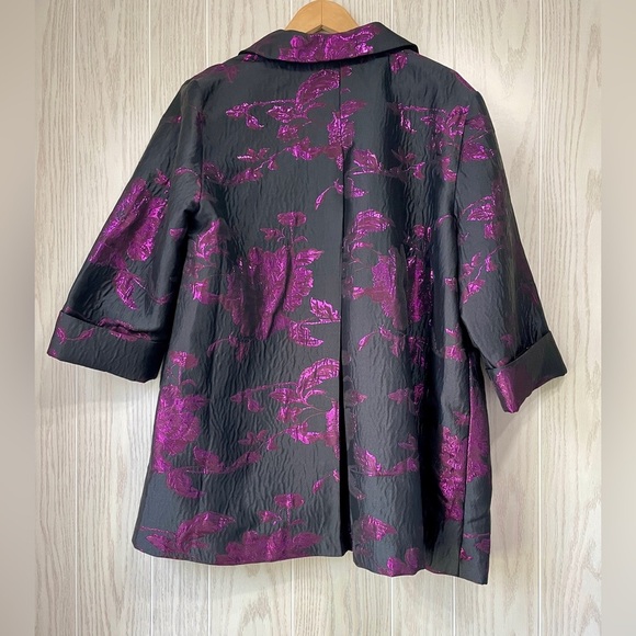 CHICO’S Women’s Floral Jacquard Jacket / Topper Size 3/XL - Picture 4 of 5